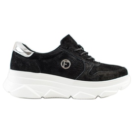 Filippo Sneakers in pelle sulla piattaforma nero