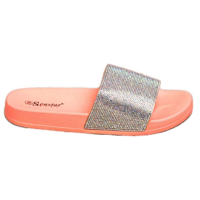 Seastar Pantofole Con Cristalli arancia d'argento