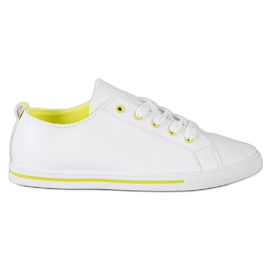 SHELOVET Comode scarpe da ginnastica basse bianca