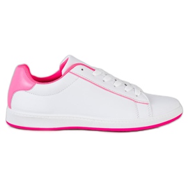 SHELOVET Sneakers Basse Con Ecopelle bianco rosa