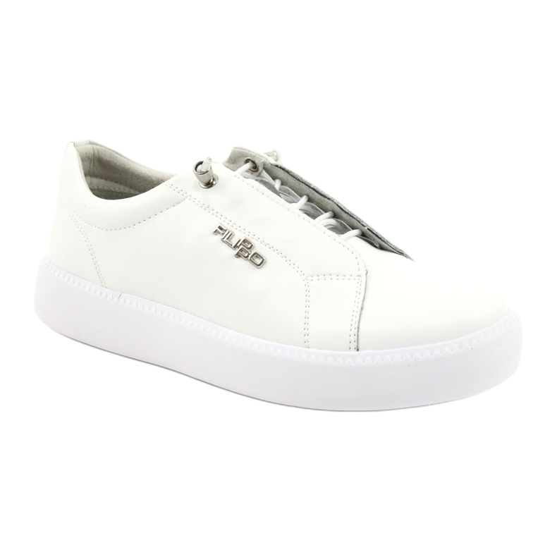 Filippo Sneakers in pelle alla moda DP2041/21 WH bianca d'argento