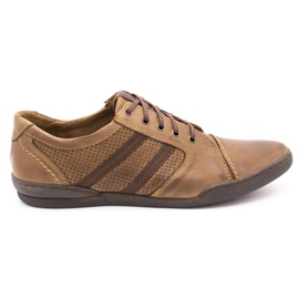 Polbut Scarpe casual da uomo R3 Perforation Brown marrone