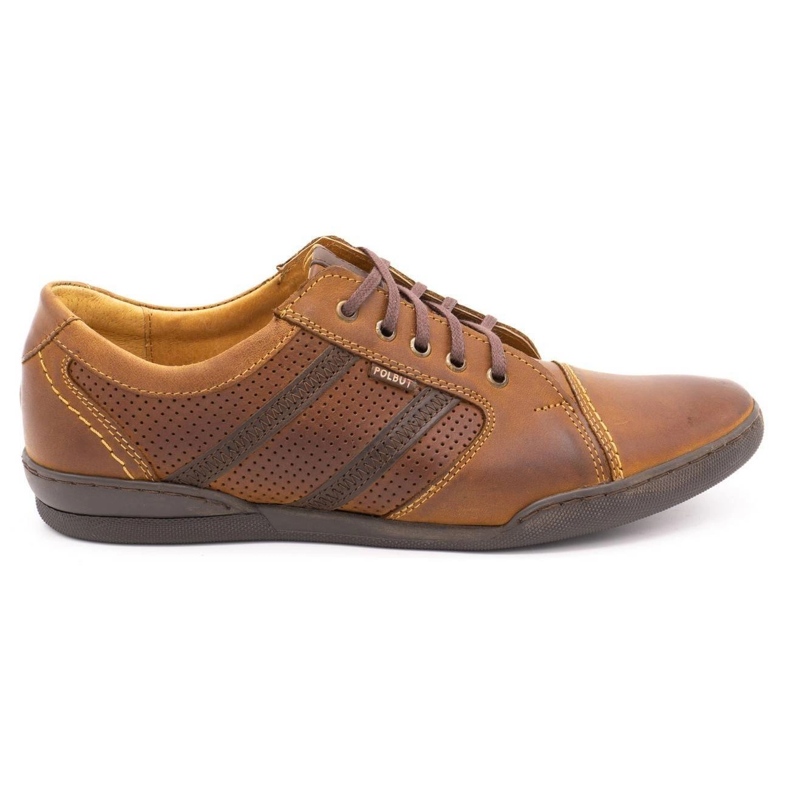 Polbut Scarpe casual da uomo R3 Perforation Camel marrone