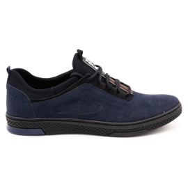 Polbut Scarpe casual da uomo in pelle K24 in camoscio blu navy