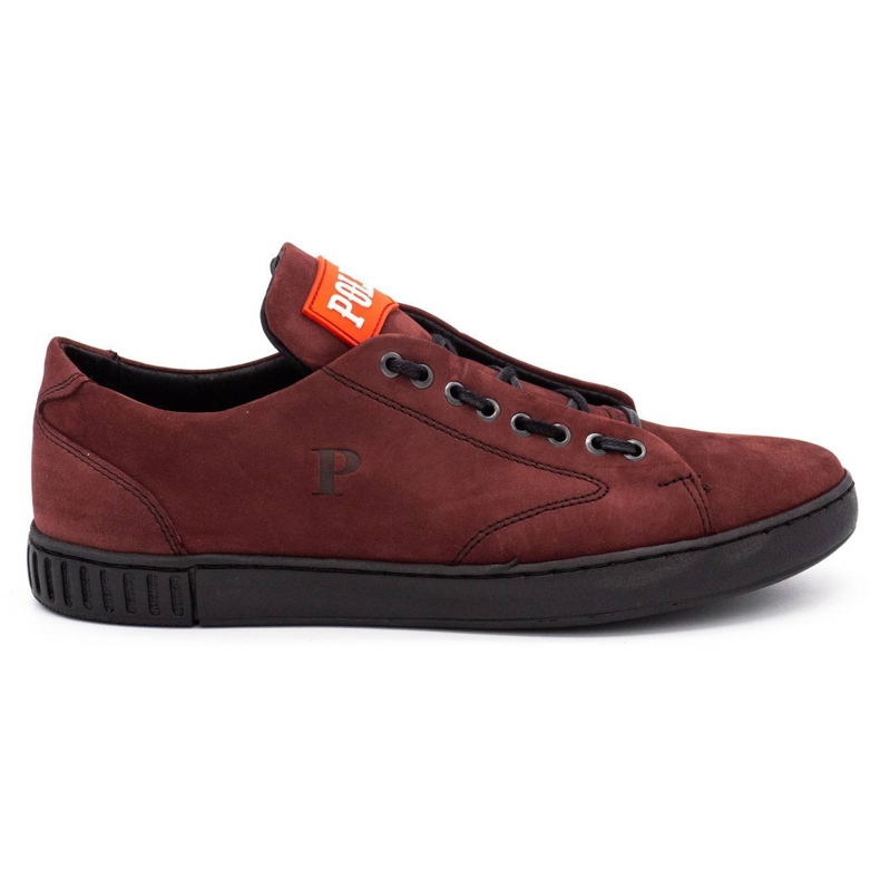 Polbut Scarpe da uomo in pelle 2106 bordeaux rosso multicolore