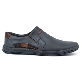 Olivier Mocassini uomo pelle 520 blu navy