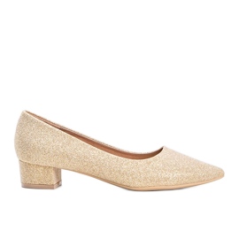 Décolleté beige lucenti su blocco Kennedy