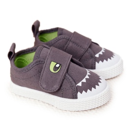 Sneakers Bambini Con Velcro Grey Shark grigio