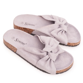 PB2 Pantofole grigie per bambini su sughero Little Wendy grigio