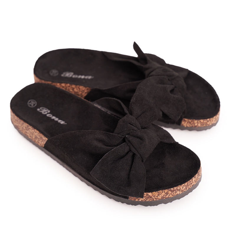 PB2 Pantofole nere per bambini su Black Little Wendy nero