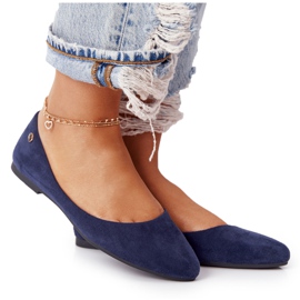 Ballerine in camoscio Sergio Leone BL622 Blu navy