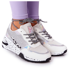 NEWS Sneakers Da Donna Con Zeppa Bianche Con Broccato Avery bianca