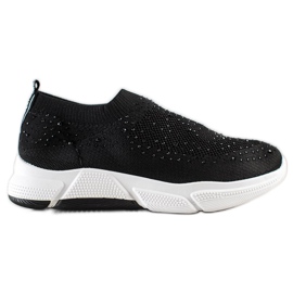 Bella Paris Sneakers Slip-on Con Cristalli nero