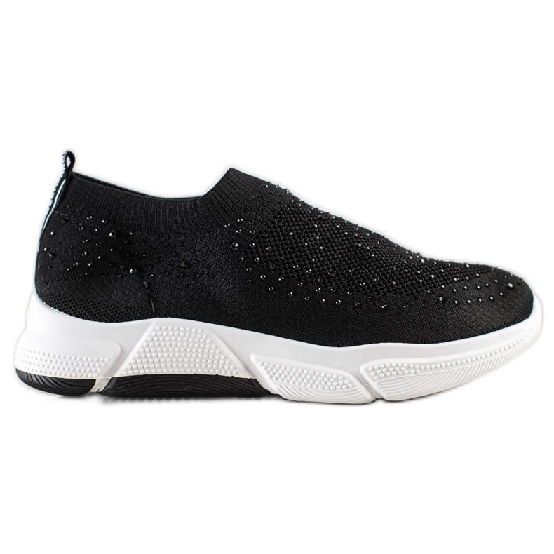 Bella Paris Sneakers Slip-on Con Cristalli nero