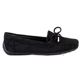 SHELOVET Comodi mocassini in camoscio nero