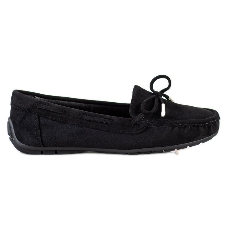 SHELOVET Comodi mocassini in camoscio nero