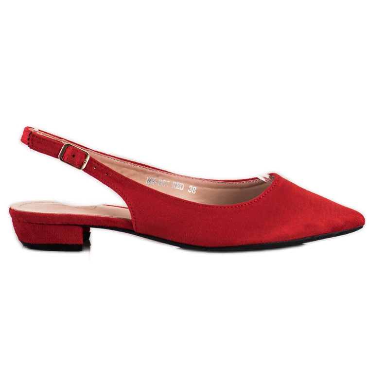 Lovery Sandali in pelle scamosciata con tacco aperto rosso