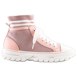 SHELOVET Scarpe da ginnastica slip-on alla moda rosa