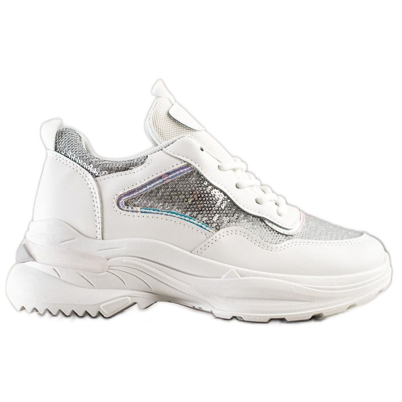 SHELOVET Sneakers Con Paillettes bianca