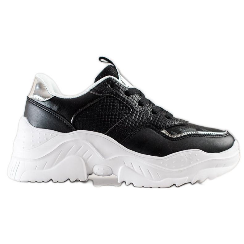 Weide Sneakers in ecopelle con stampa serpente nero