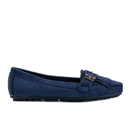 Mocassini in ecopelle scamosciata blu navy di Maia