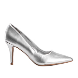 Décolleté argento in ecopelle Ally