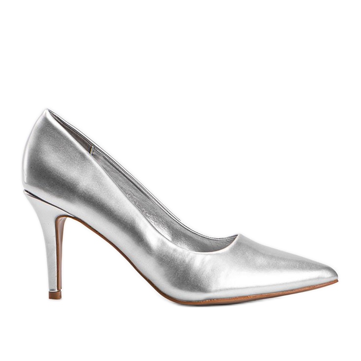 Décolleté argento in ecopelle Ally d'argento