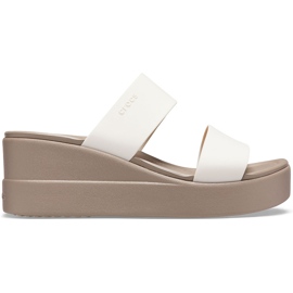 Pantofole da donna Crocs Brooklyn Mid Wedge beige 206219 16T