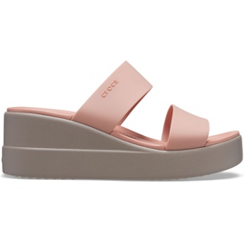 Pantofole Crocs Donna Brooklyn Mid Wedge Rosa-Beige 206219 6RL