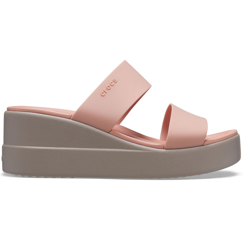 Pantofole Crocs Donna Brooklyn Mid Wedge Rosa-Beige 206219 6RL