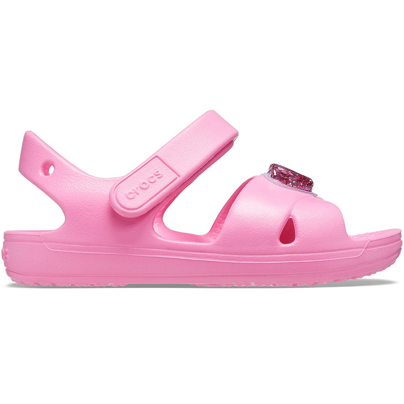 Sandali per bambini Crocs Classic Cross Strap Charm rosa 206947 669