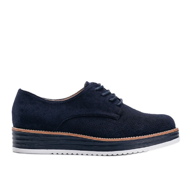 Scarpe scamosciate blu navy con suola alta Elyssa