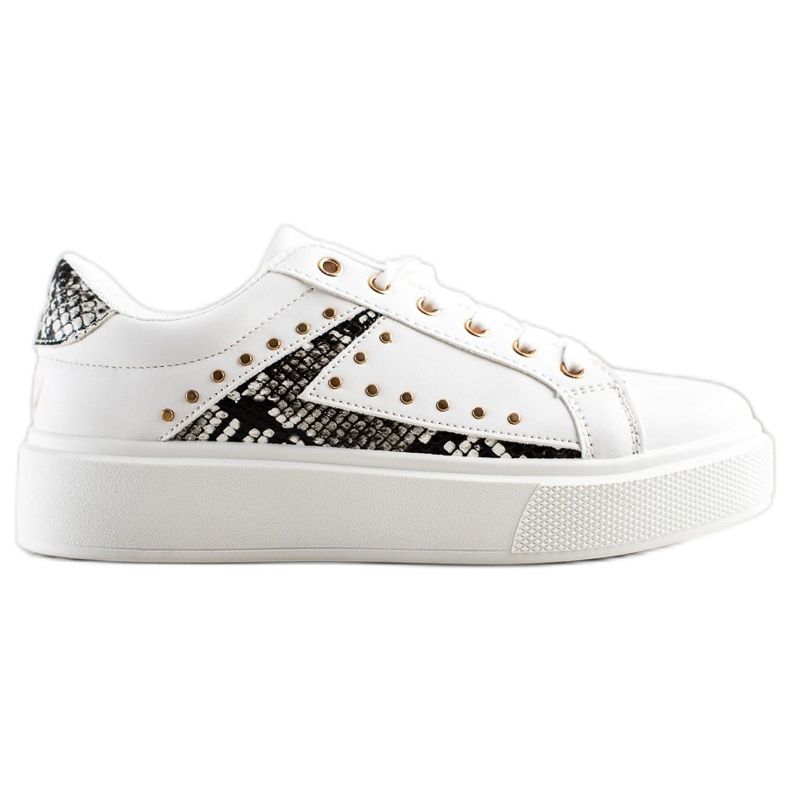 SHELOVET Sneakers bianche sulla piattaforma bianca nero