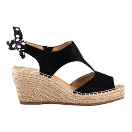 Evento Sandali Espadrillas Con Fiocco nero