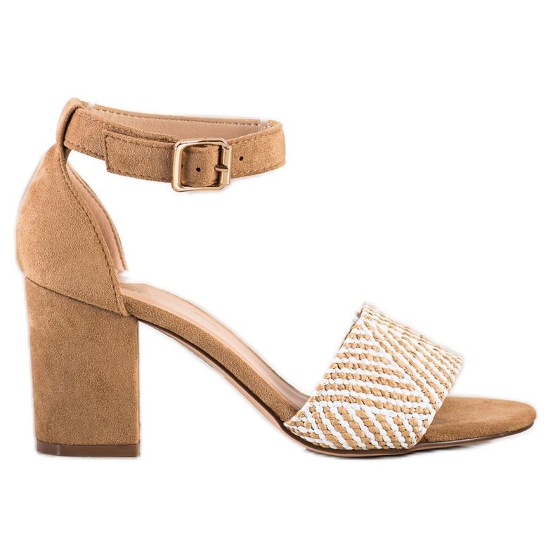 Evento Sandali con tacco alto intrecciati beige