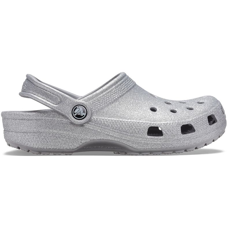 Silver Crocs Classic Glitter Zoccolo da donna 205942 040 d'argento