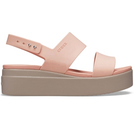Crocs sandali donna Brooklyn Low Wedge rosa-beige 206453 6RT