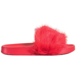 SHELOVET Pantofole In Gomma Con Pelliccia rosso