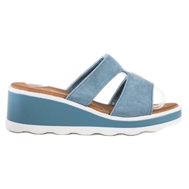 Weide Sandali con zeppa blu