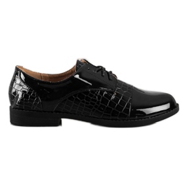 SHELOVET Scarpe con stampa serpente brillante nero