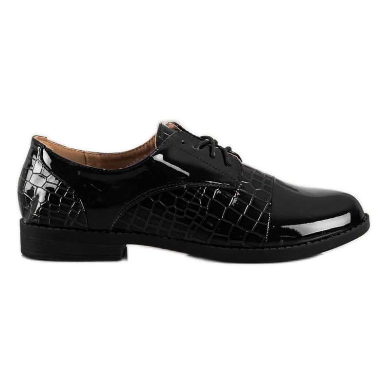 SHELOVET Scarpe con stampa serpente brillante nero