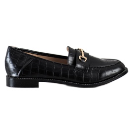 SHELOVET Mocassini Eleganti Con Cubic Zirconia nero