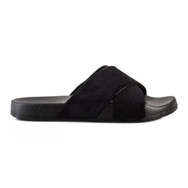 Comode pantofole glitterate VINCEZA nero