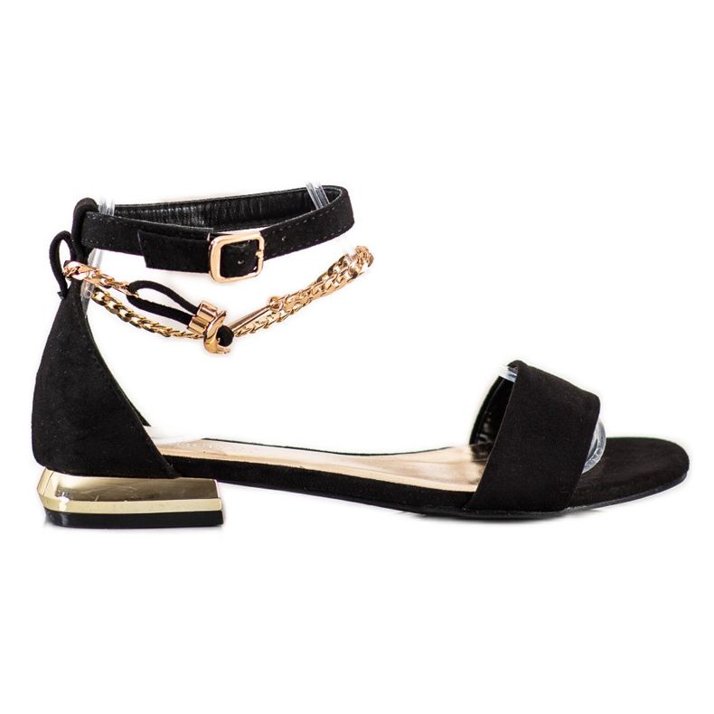 Sandali Con Catena Decorativa VINCEZA nero