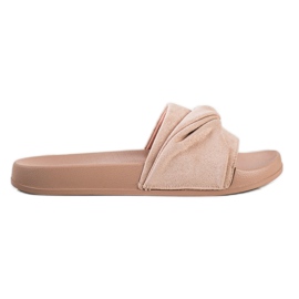Comode pantofole VINCEZA in pelle scamosciata marrone