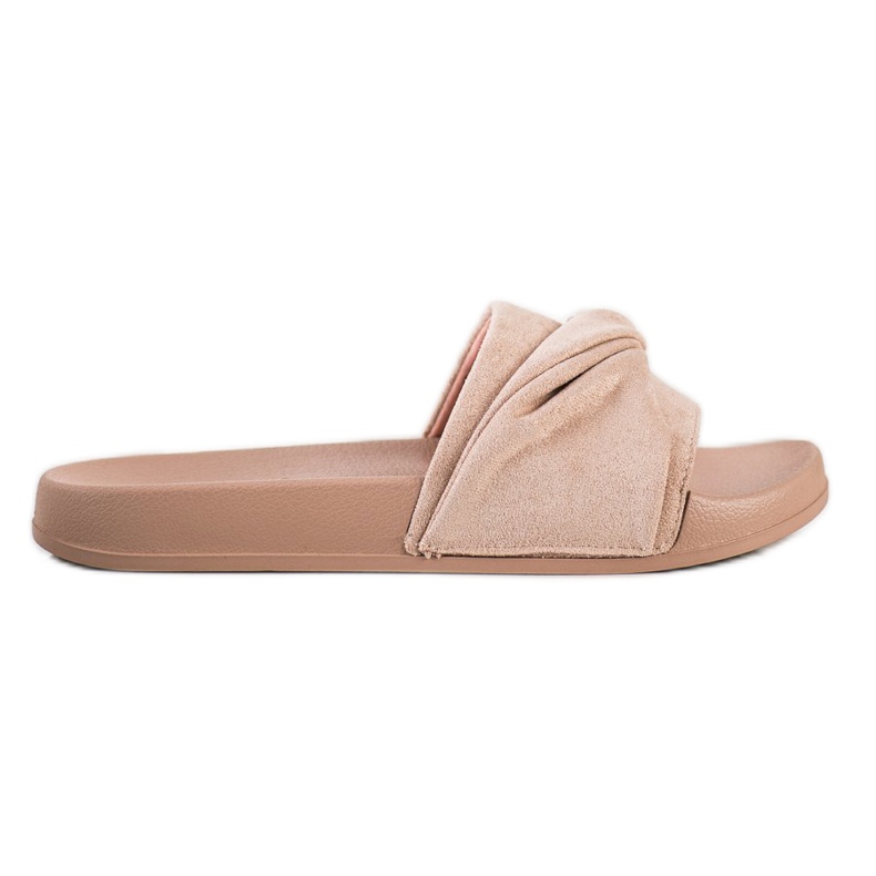 Comode pantofole VINCEZA in pelle scamosciata marrone