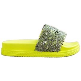 Seastar Pantofole alla moda sulla piattaforma argento verde
