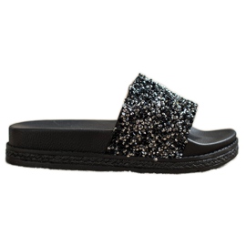 Seastar Pantofole alla moda su Paltform nero d'argento