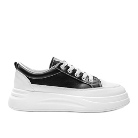 Scarpe da ginnastica bianche e nere su suola spessa di Kelsi nero