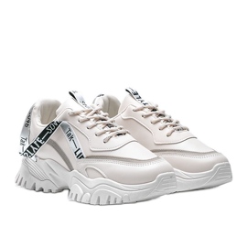 Sneakers beige con suola spessa Claudia